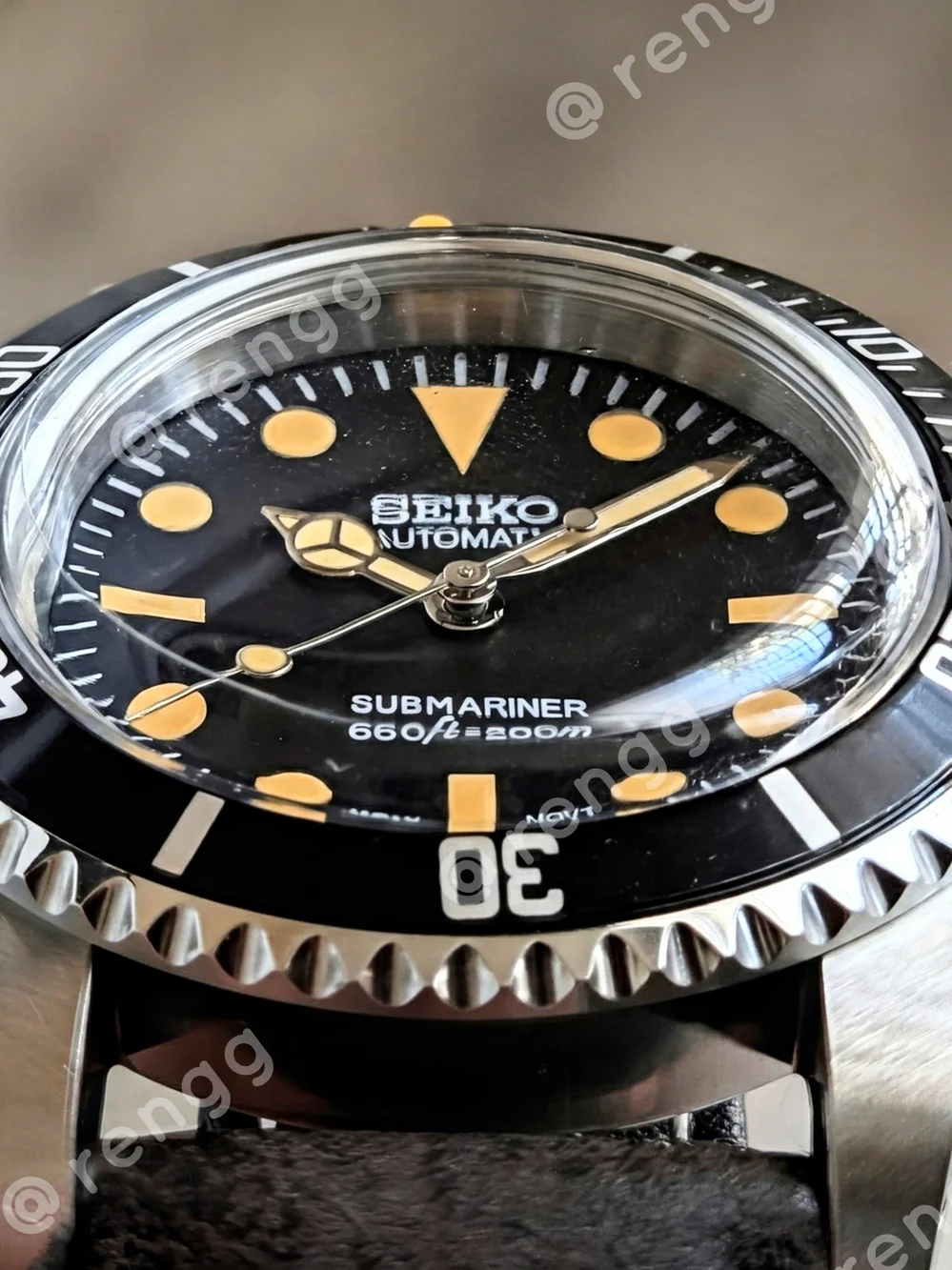 40mm Vintage Style Seiko Submariner Style Diver Mod Watch Smooth Sweep Second